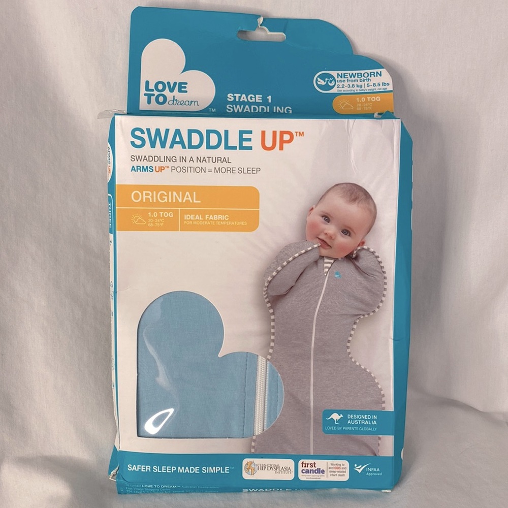 Love To Dream~Stage 1~Swaddle Up Original 1.0 Tog~ Newborn 5-8.5 lbs~ Blue